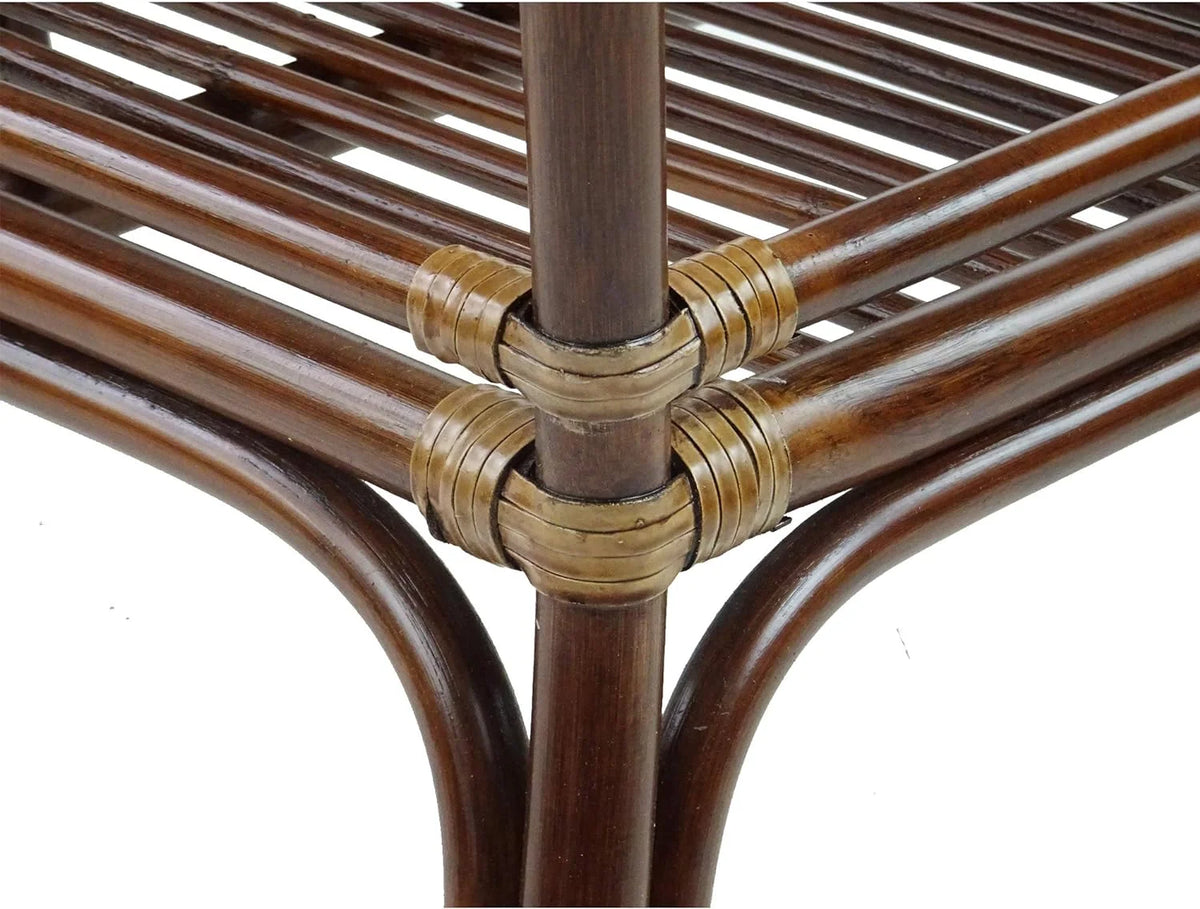 Rectangular Coffee Table Dark Walnut Natural Rattan X277