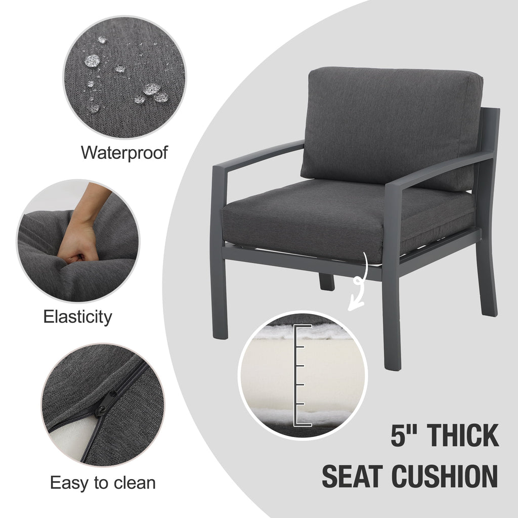4 Piece Metal Patio Furniture Set with Cushions S2908