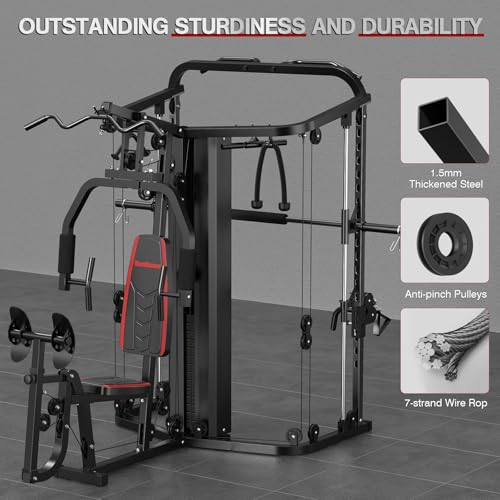 Smith Machine with 138LB Weight Stack W8474