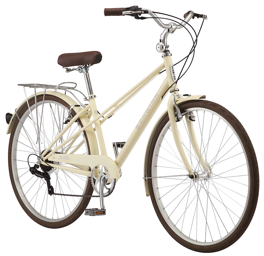 700c 7 Speeds Cream Hybrid Bike E6480