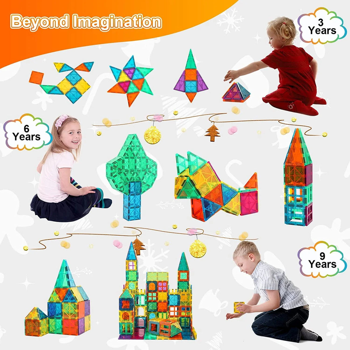 120 Pcs 3D Color Magnet Building Tiles Set J909033