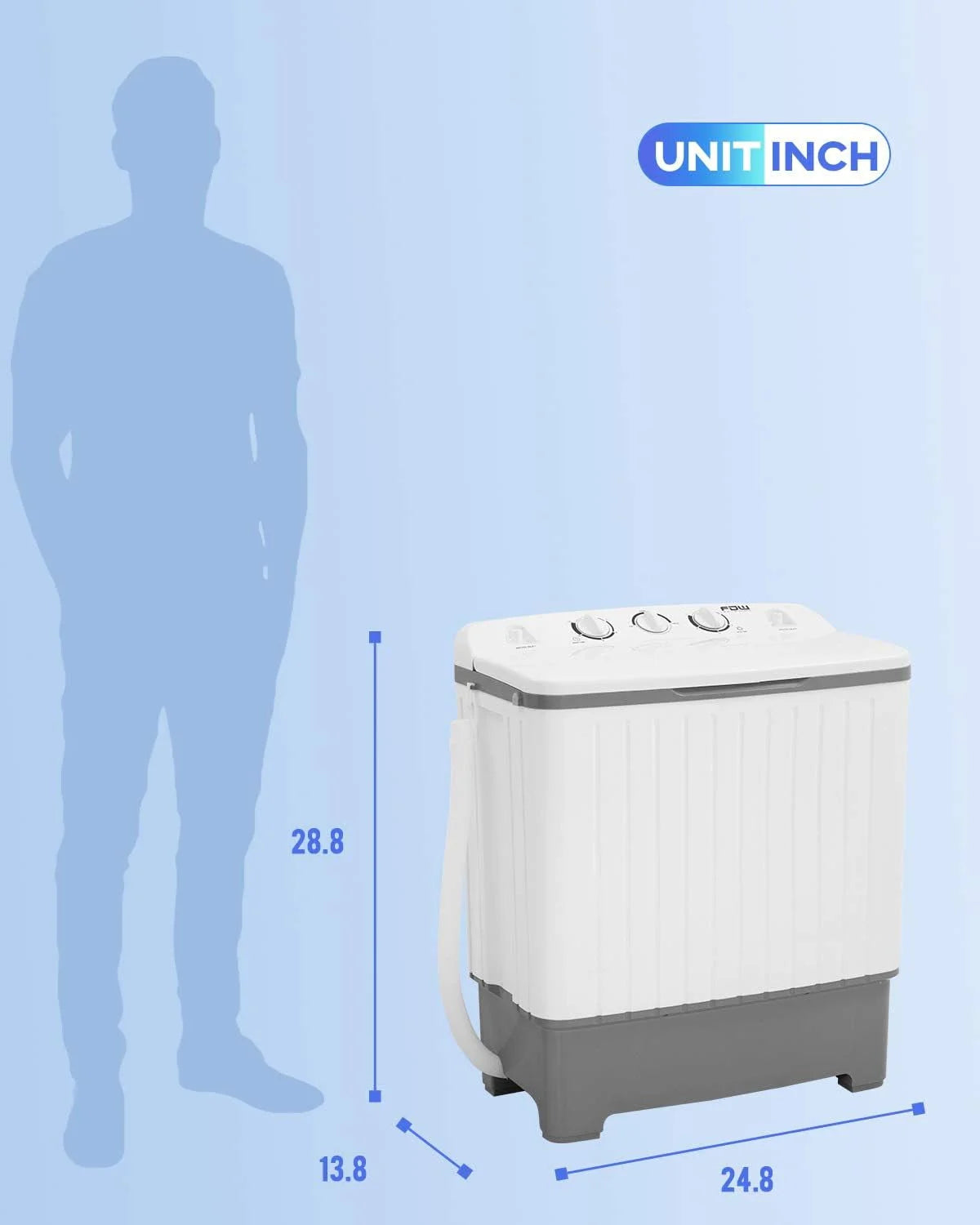Portable Mini Compact Twin Tub Washing Machine 10 lbs Capacity White L663607