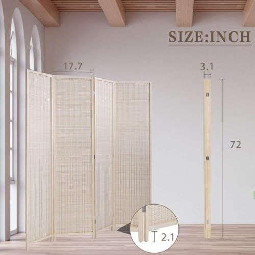 Natural Bamboo 6 Panel Room Divider O373196