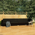 Black Poly Rattan Patio Sofa Set with Cushions C67501