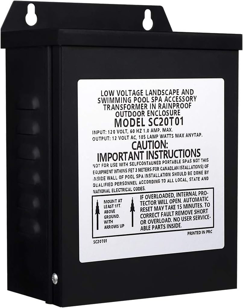 105W Pool Light Transformer 120 to 12v AC Low-Voltage Safety Transformer Pack of 2 P67220