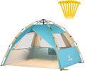 Beach Tent with SPF UV 50+ Protection, 4 Person Pop Up Beach Shade X773634