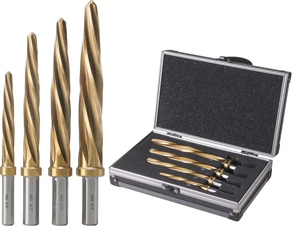 4pcs Bridge Construction Reamer Set M2 HSS Taper Chucking Reamer Drill Bit Z356834