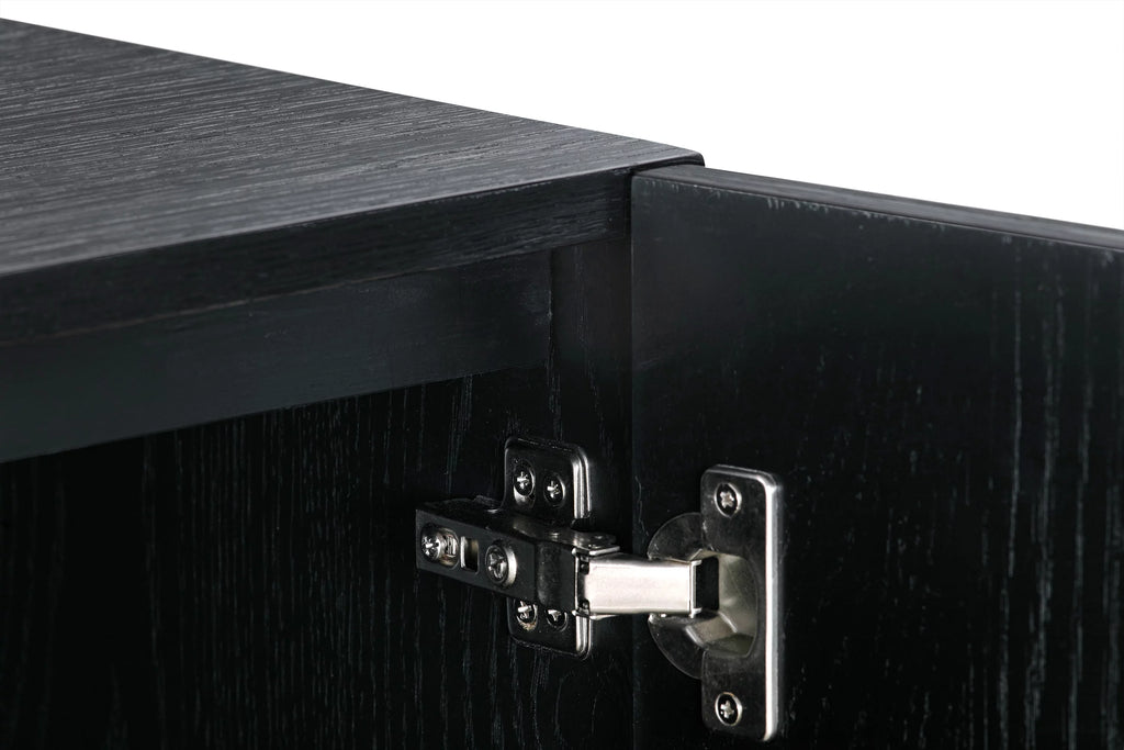 Black 4-Door Wood Sideboard Buffet Y793570