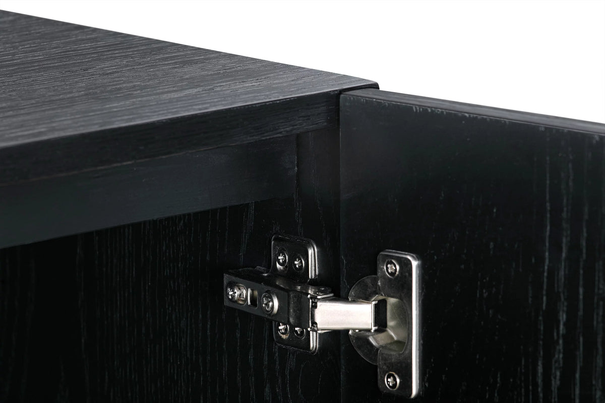 Black 4-Door Wood Sideboard Buffet Y793570