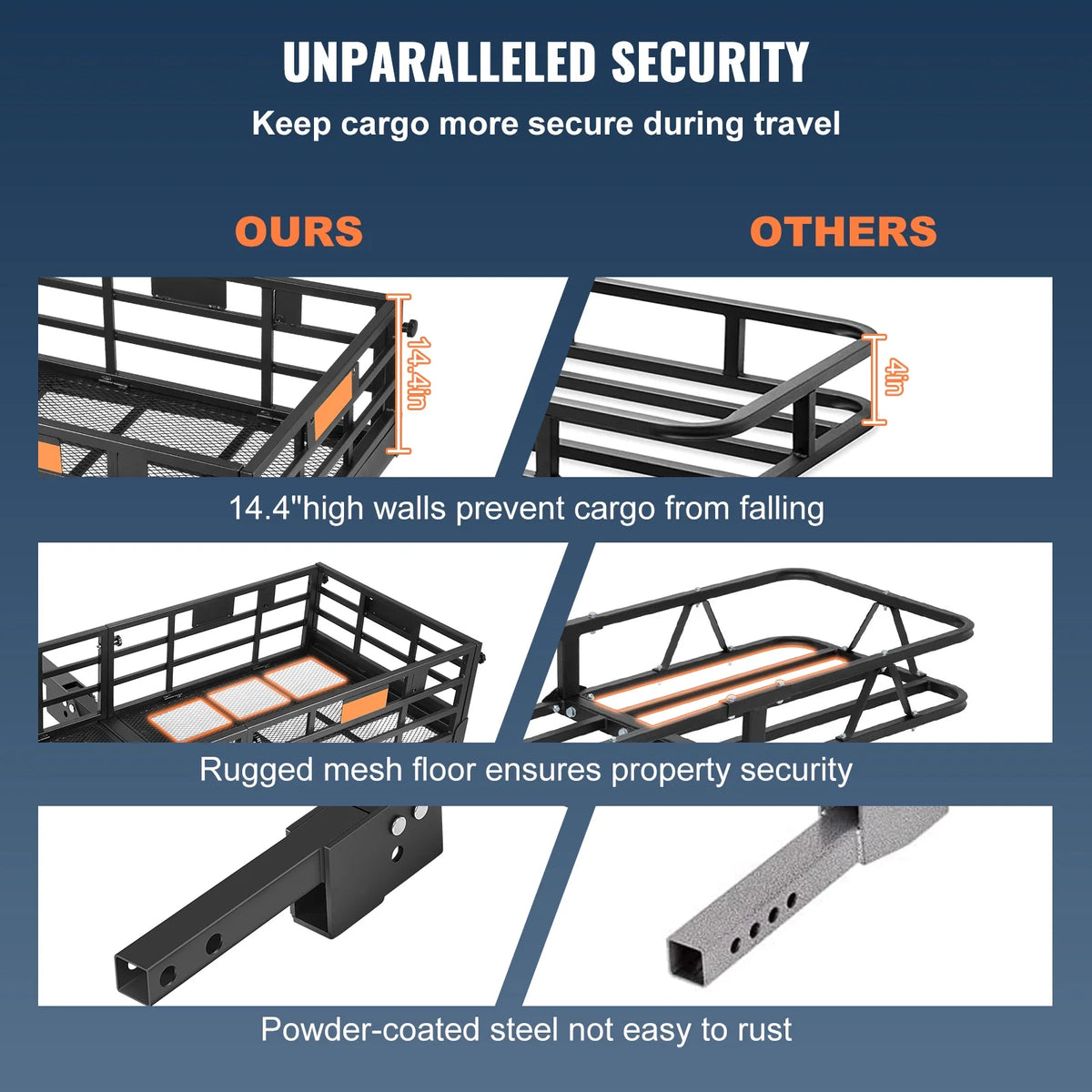 Folding Hitch Mount Cargo Carrier Rack 2" Receiver 500lbs I531162