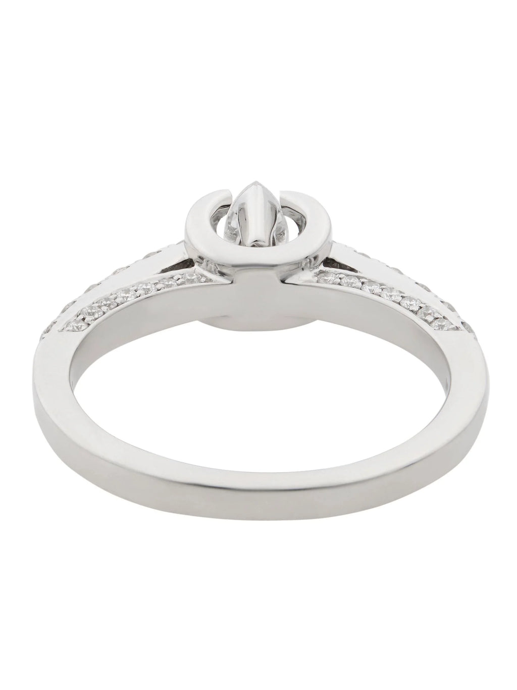 14K White Gold Diamond Accented Engagement Ring J71959