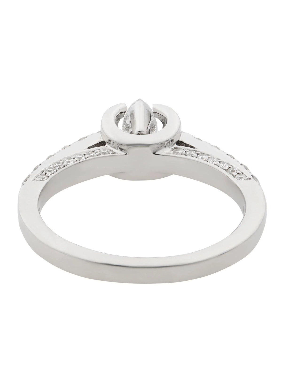 14K White Gold Diamond Accented Engagement Ring J71959