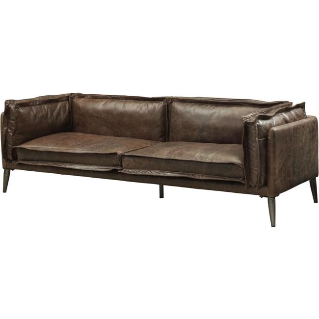 Distress Chocolate Top Grain Leather Loveseat P315794