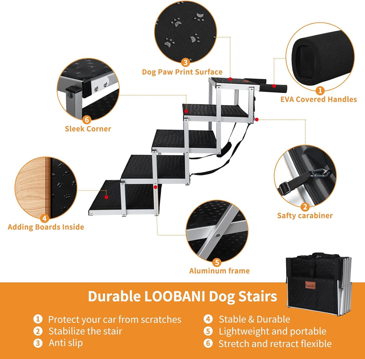 Folding Dog Ramp with Nonslip Surface O107