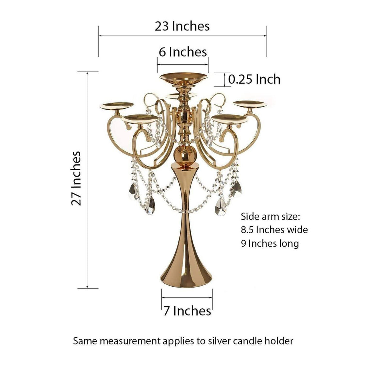 Gold Metal Candle Holder Candelabra X89928