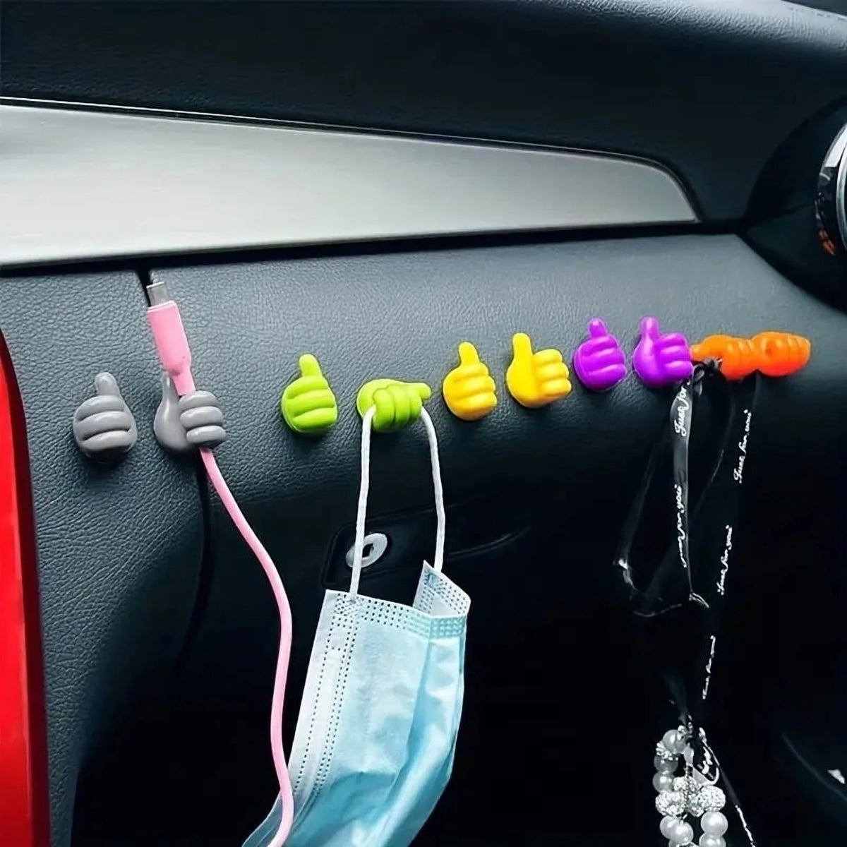 50 Pcs Silicone Thumb Wall Hook Adhesive Cable Clip Key Hanger N627506