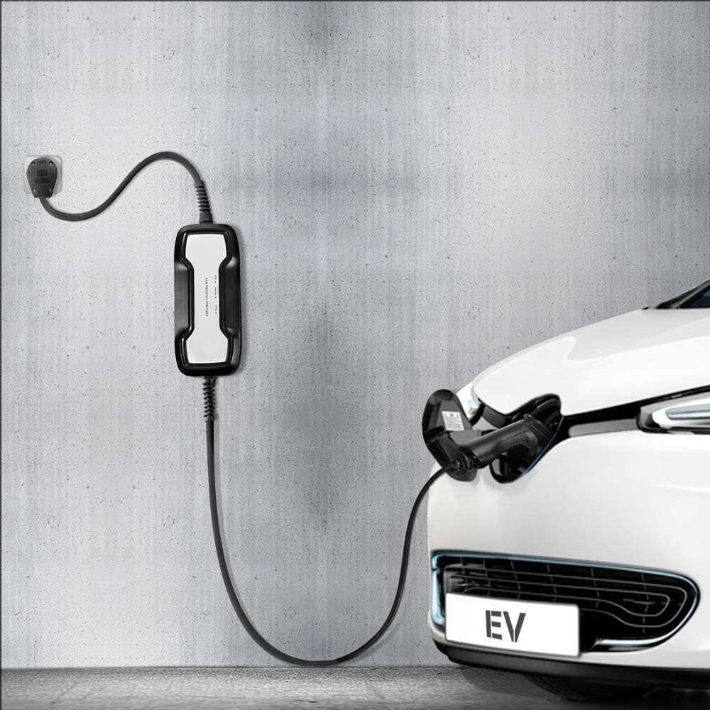 16A Portable EV Charger with NEMA 6-20P Adapter, 100V-240V, SAE J1772 Plug 8m N63141