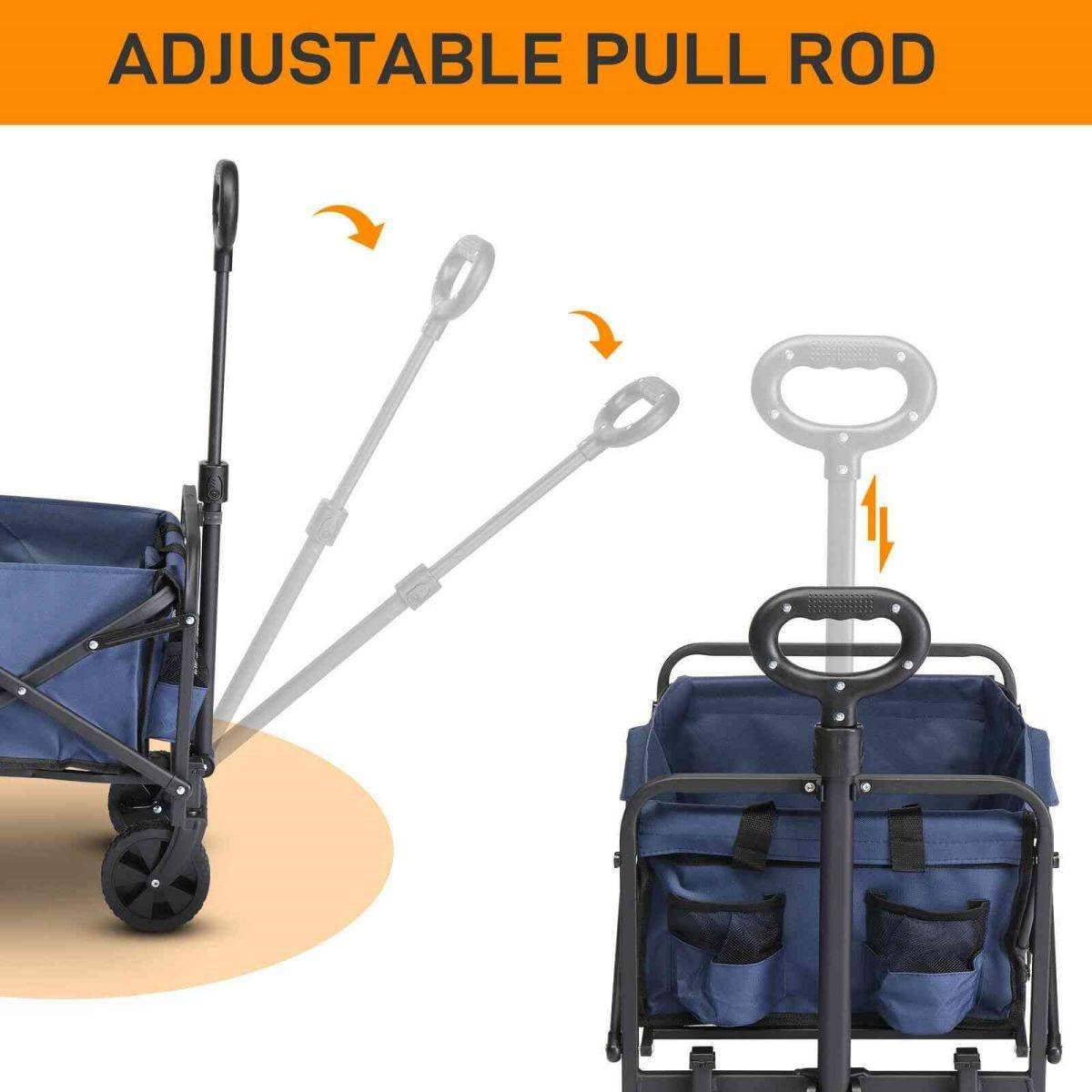 Blue Heavy Duty Folding Wagon with All Terrain Wheels P49282