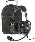 Jet Black Aviation Headset with Aux Input and Carrying Case S8419