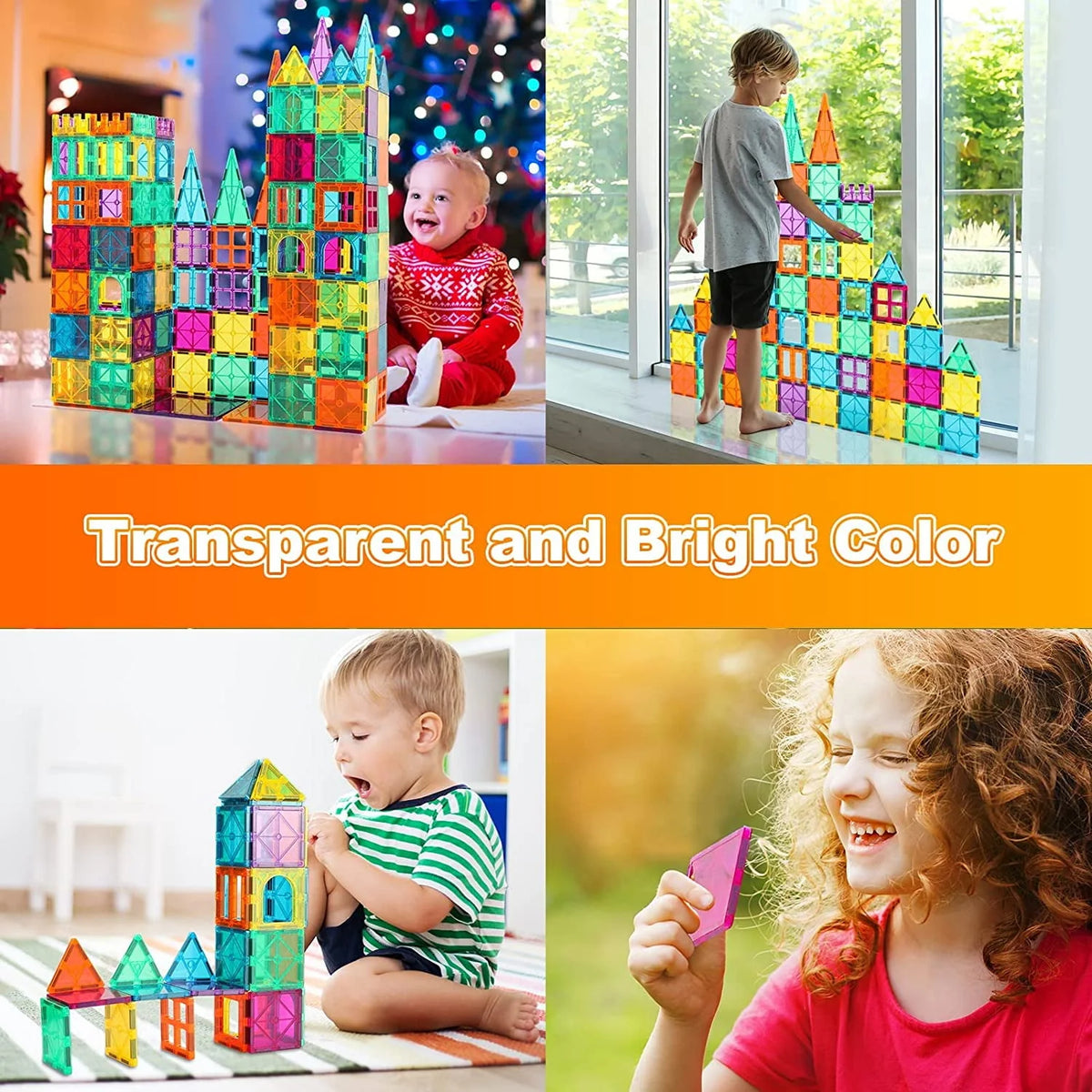 120 Pcs 3D Color Magnet Building Tiles Set J909033