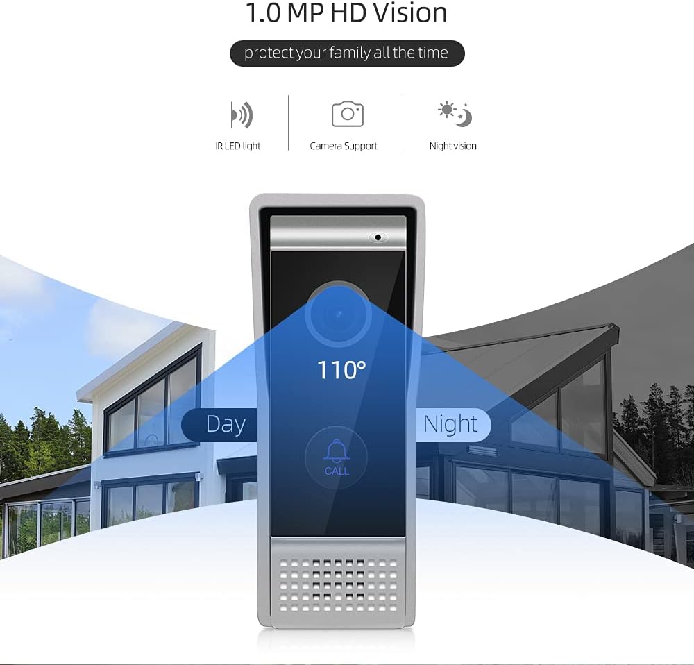 Video Door Phone Doorbell 4-Wired 7 Inch AHD Wi-Fi Intercom System with 720P Camera M357