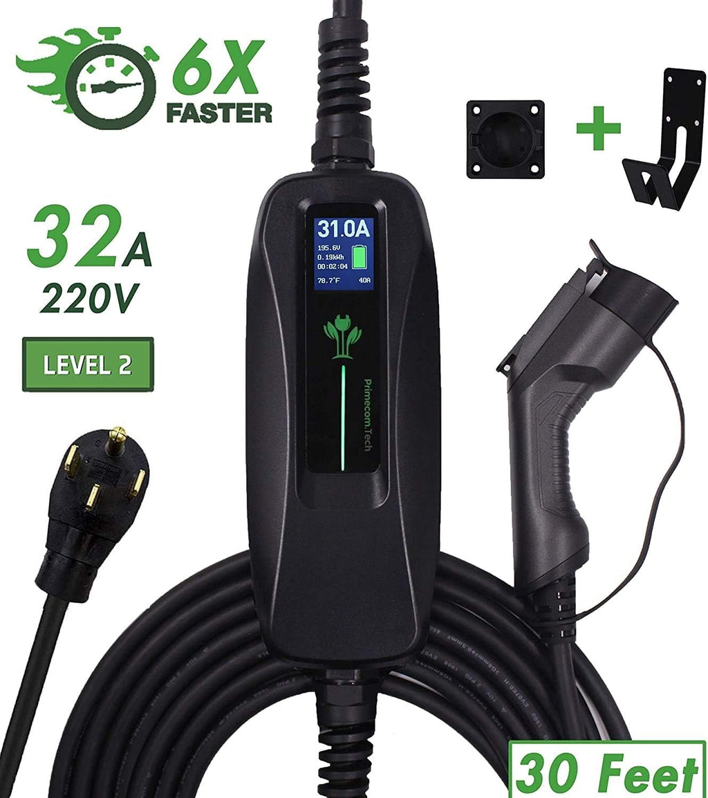 Level 2 Portable Electric Vehicle Charger, 16Amp, 30 Feet S20619