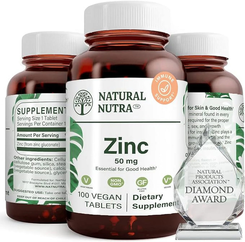 Zinc Gluconate 50mg Gluten Free Vegan Tablets O446