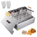 5000W 20L Electric Deep Fryer Stainless Steel Single Large Tank Basket Lid Z7411