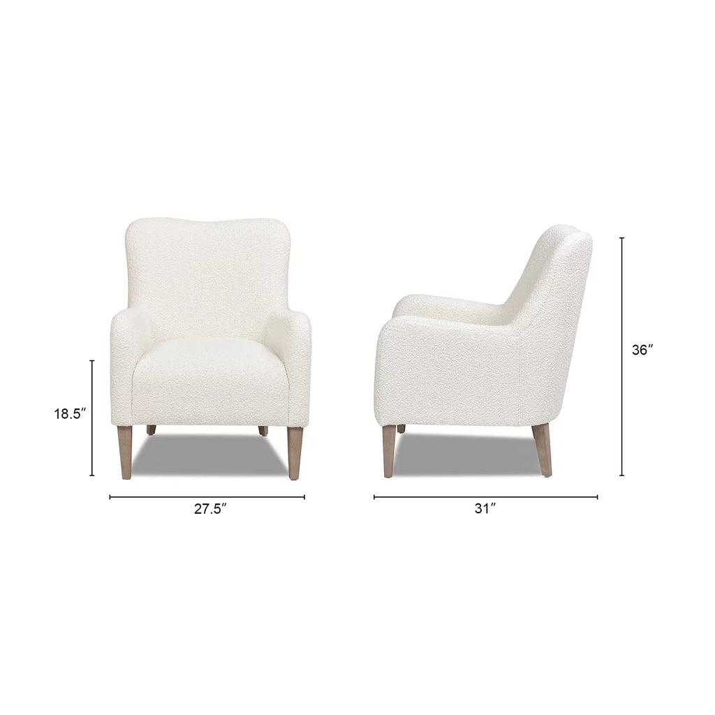 Ivory White Boucle Accent Chair Z4271