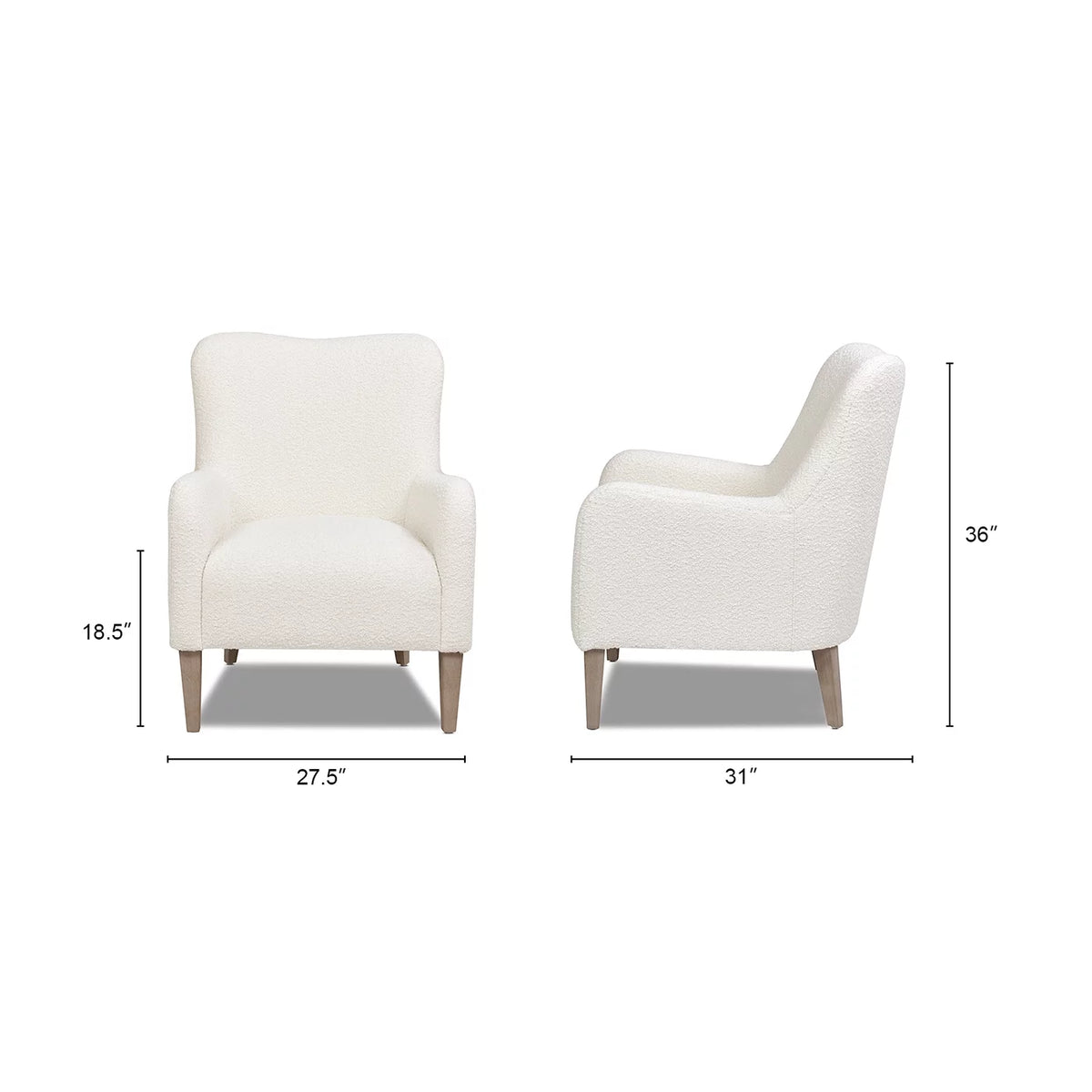 Ivory White Boucle Accent Chair Z4271