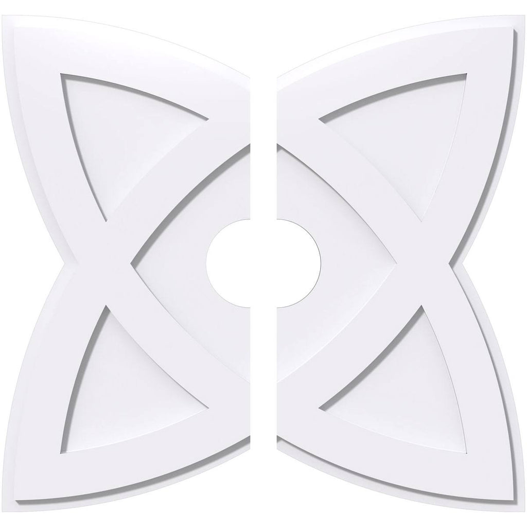28 inchod x 5 inchid x 10 1/2 inchc x 1 inchp PVC Contemporary Ceiling Medallion, Two Piece R72380