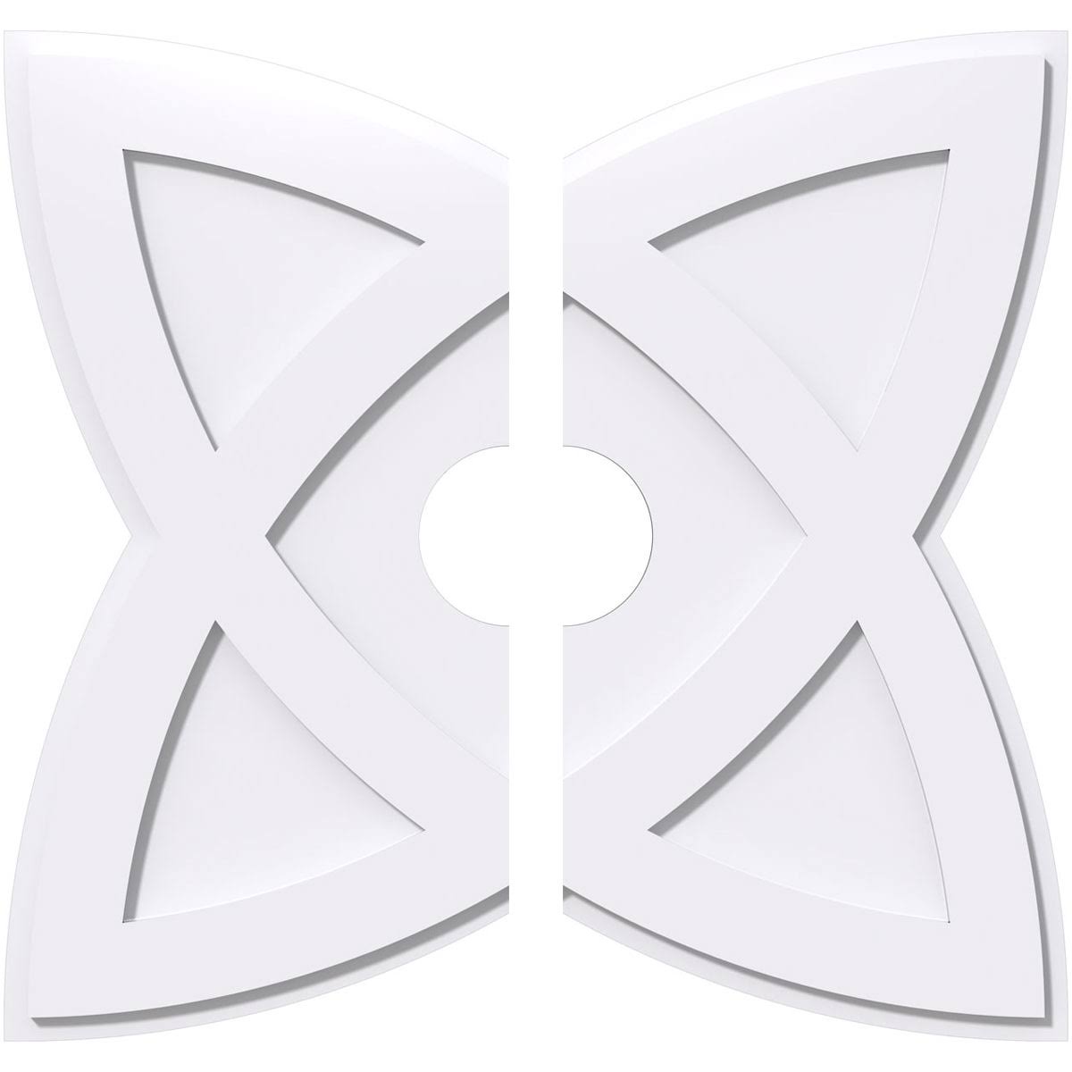 28 inchod x 5 inchid x 10 1/2 inchc x 1 inchp PVC Contemporary Ceiling Medallion, Two Piece R72380