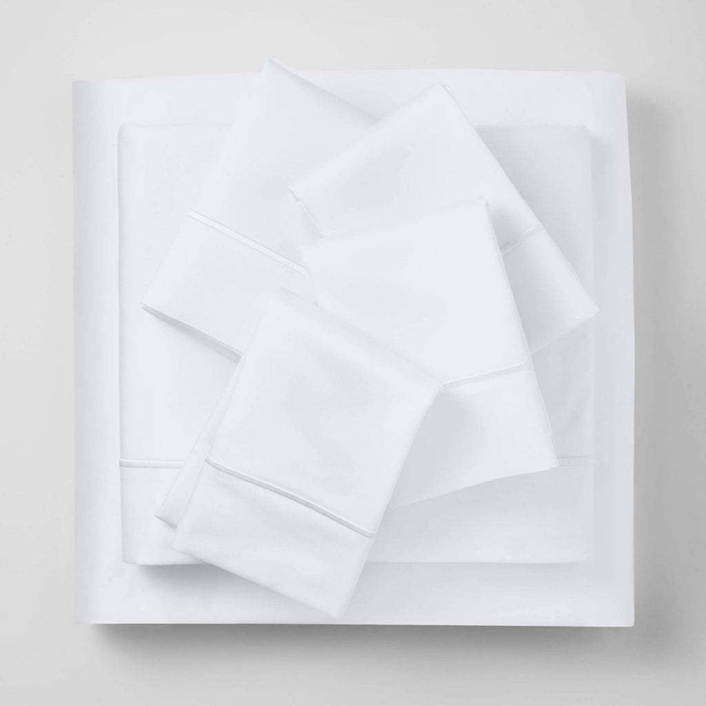 California King 6pc 1000 Thread Count Solid Sheet Set True White A75346