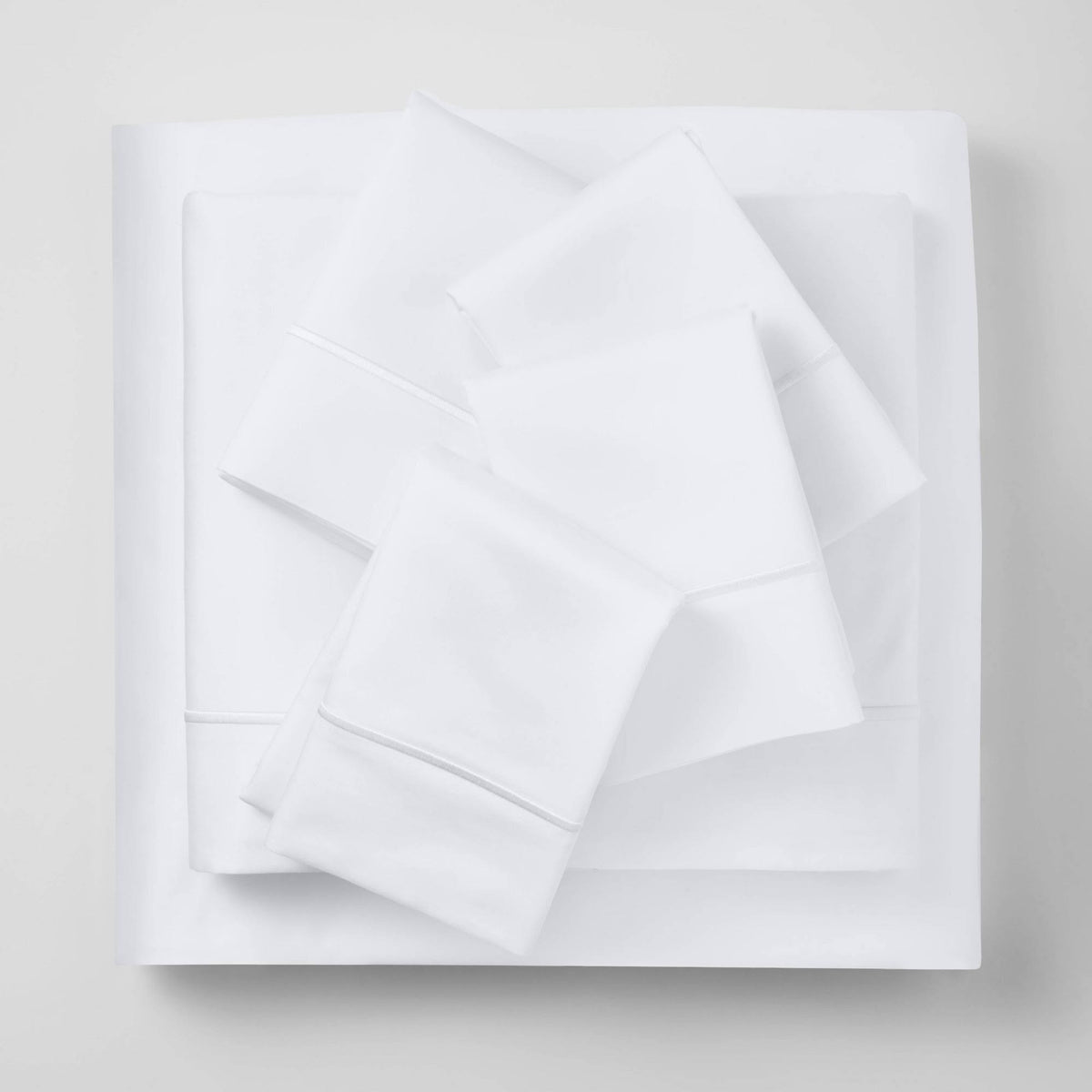California King 6pc 1000 Thread Count Solid Sheet Set True White A75346
