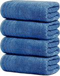 Pack of 4 Extra Large 100% Cotton Bath Towels 30 x 60 Inches Blue J817