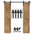 Sliding Barn Door Hardware Kit for Double Doors Black 6ft 2 Track M305