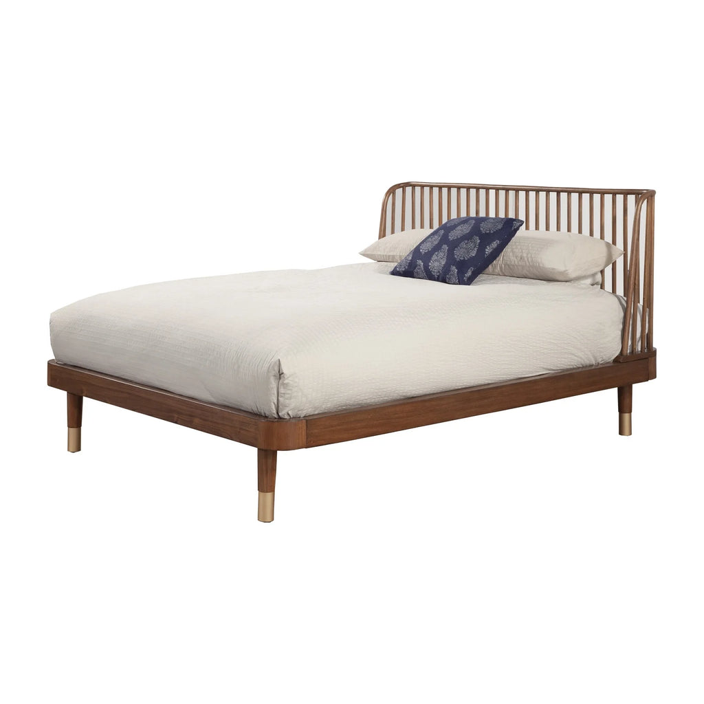 King Wood Platform Bed Dark Walnut T36427