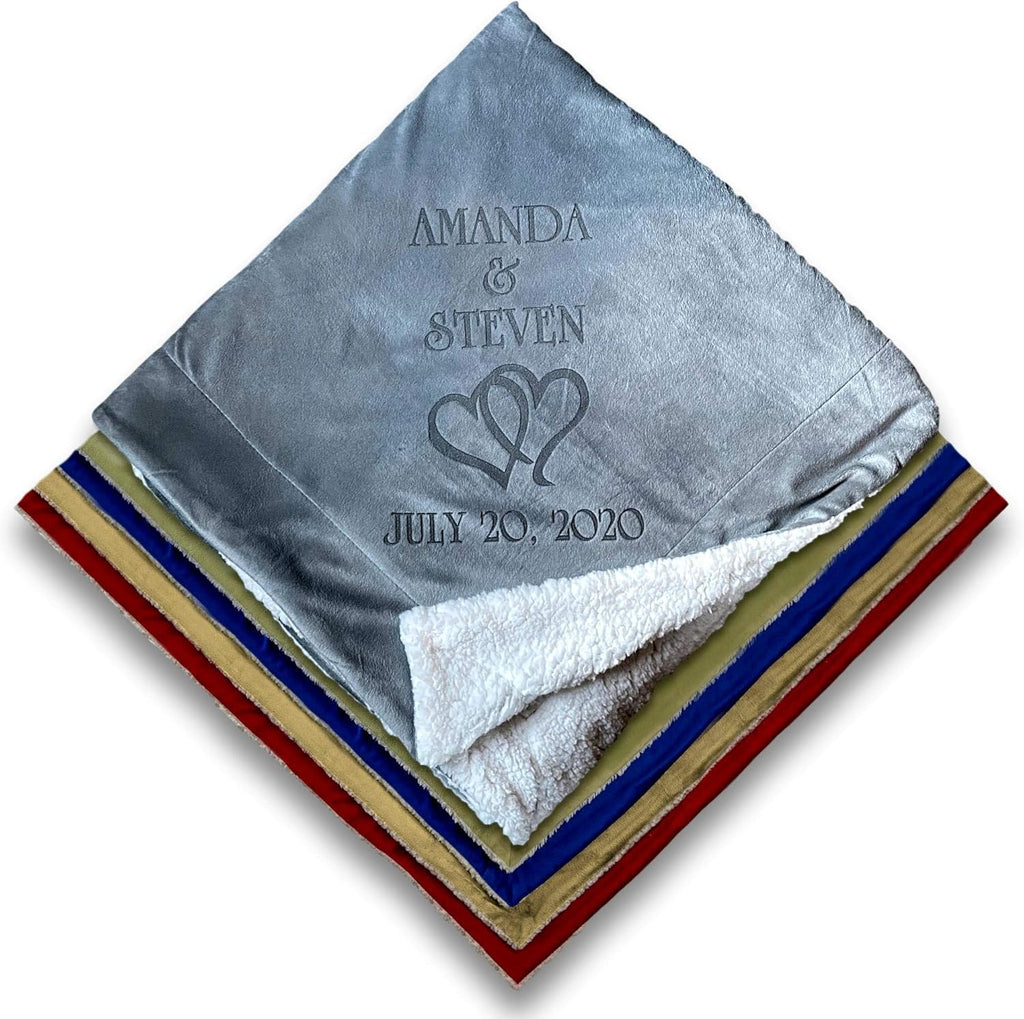 Hearts Wedding Couple Gifts Blanket I6773