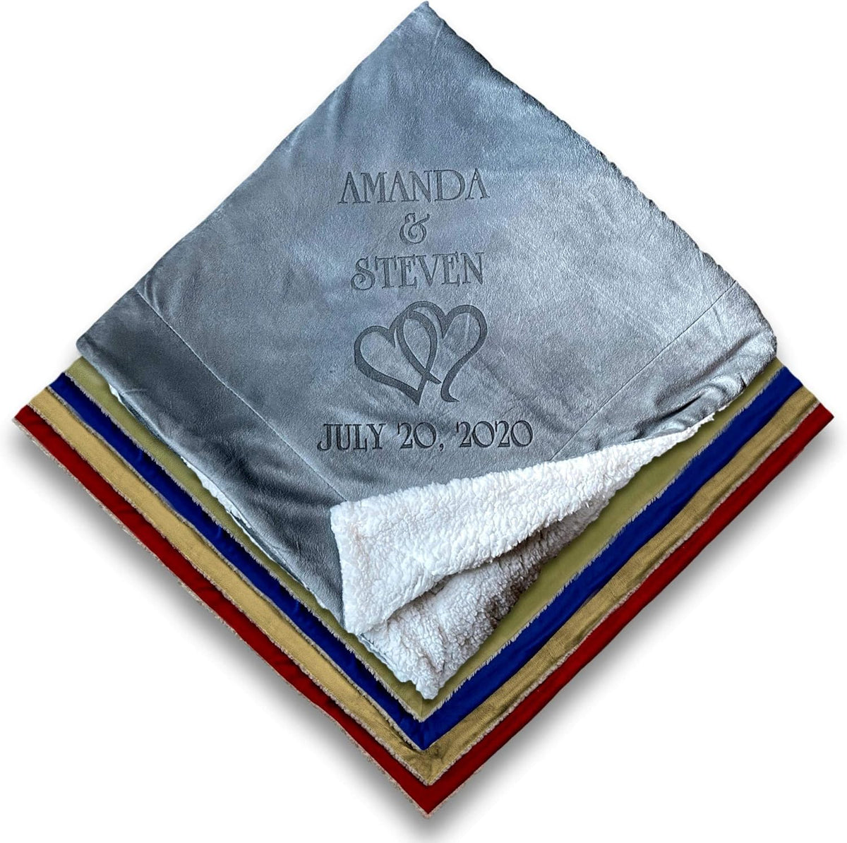 Hearts Wedding Couple Gifts Blanket I6773