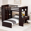 Twin Over Twin Solid Wood Bunk Bed with Storage M76522