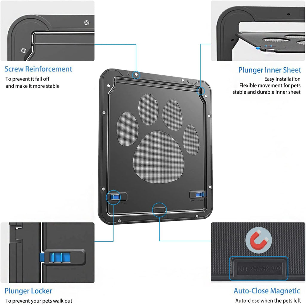 Lockable Magnetic Flap Pet Screen Door, Pack of 2 T778
