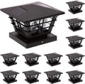 12 Pack Solar Powered Post Cap Light with 4x4 Base Adapter V12651