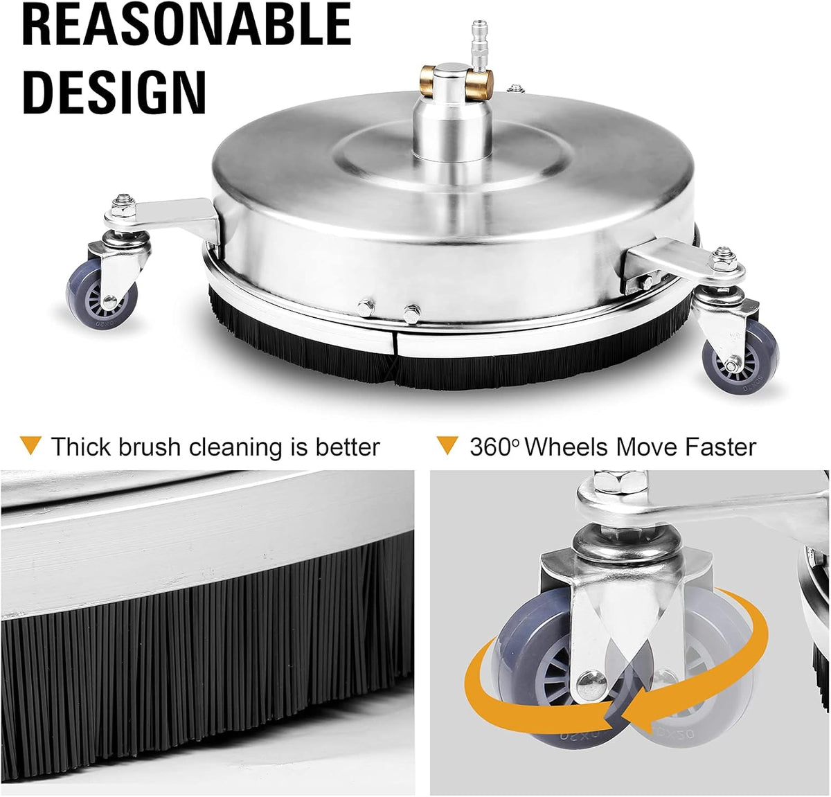 14'' Pressure Washer Surface Cleaner with Castors Power Washer Accessory Floor Attachment R399889