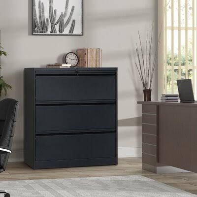 Black 3-Drawer Vertical Filing Cabinet A552
