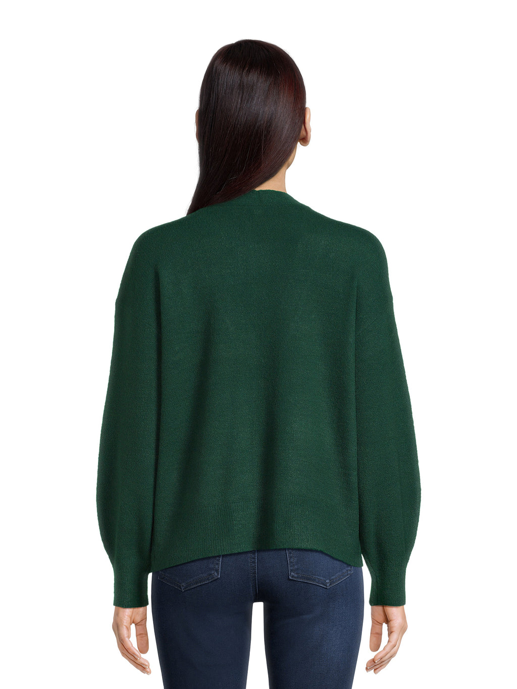 Women's V-Neck Embellished Button Front Cardigan with Long Sleeves W658