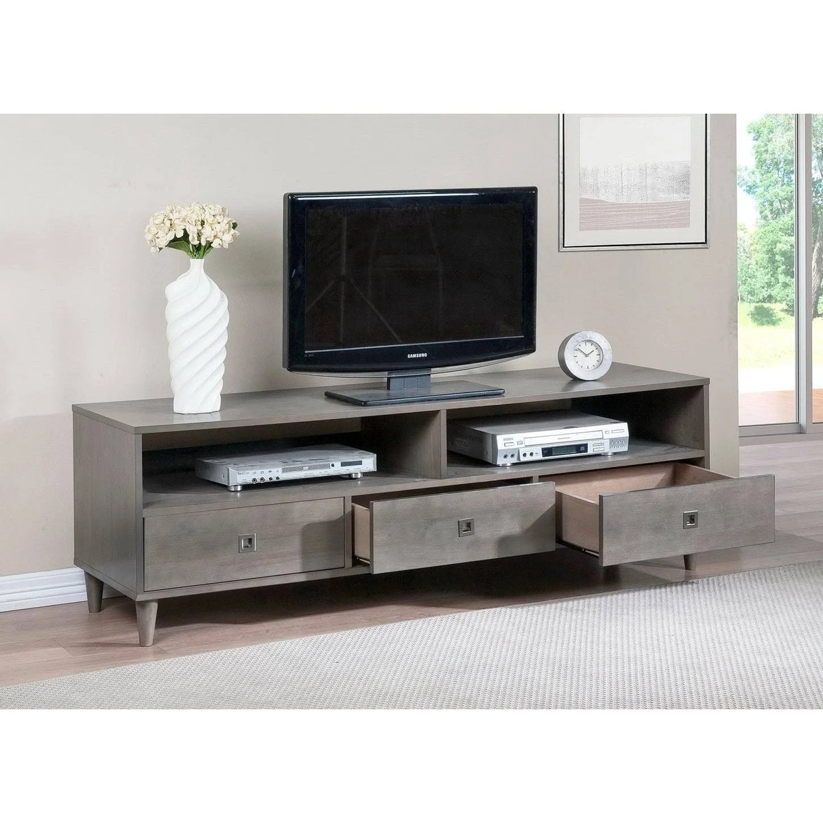 Gray Rubberwood Entertainment Center W51210