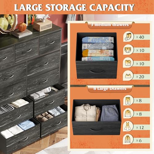 Tall Fabric Dresser with 11 Drawers H9527
