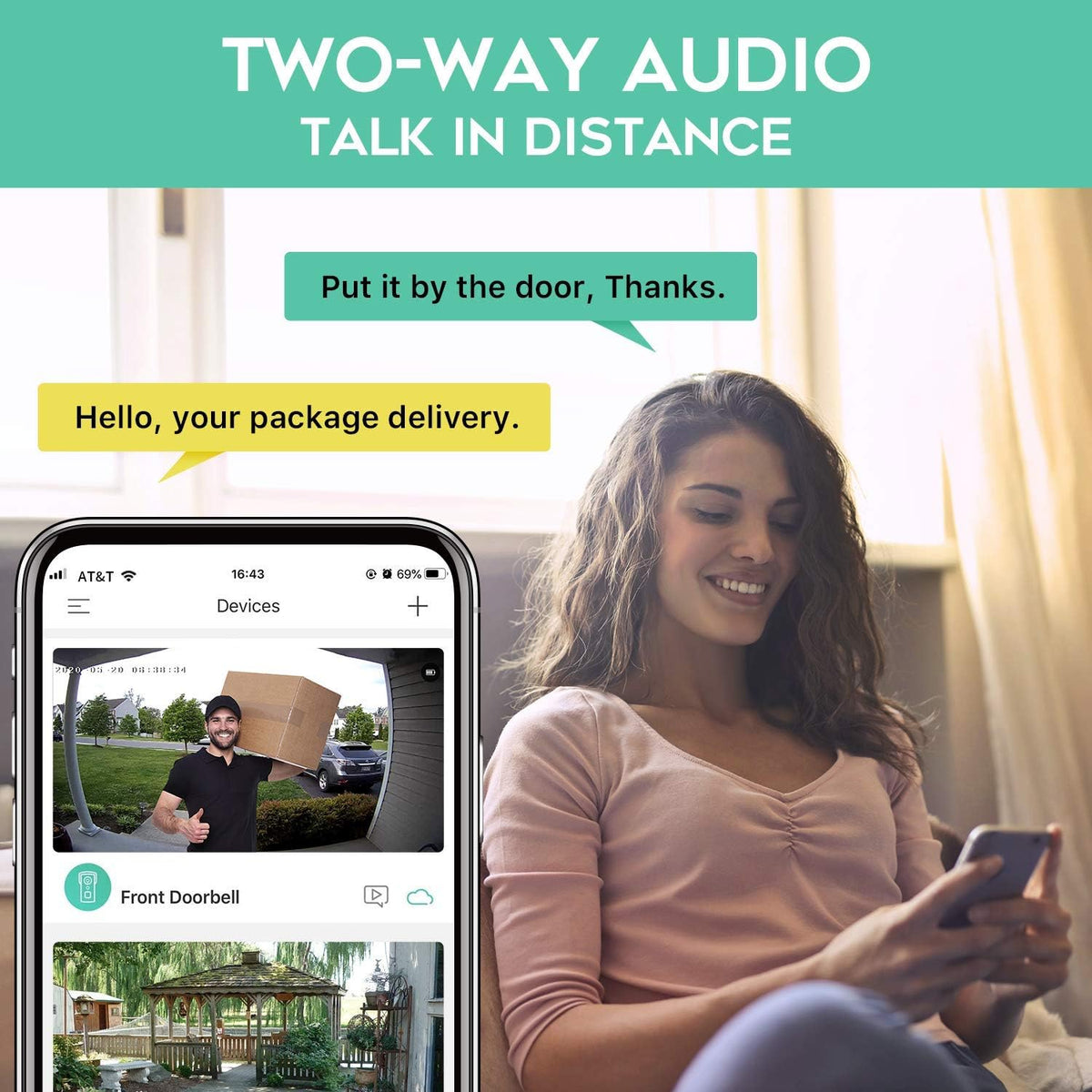 Wireless Video Doorbell Camera with Chime J323