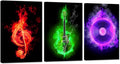 3 Piece Canvas Wall Art Guitar Musical Note H654701