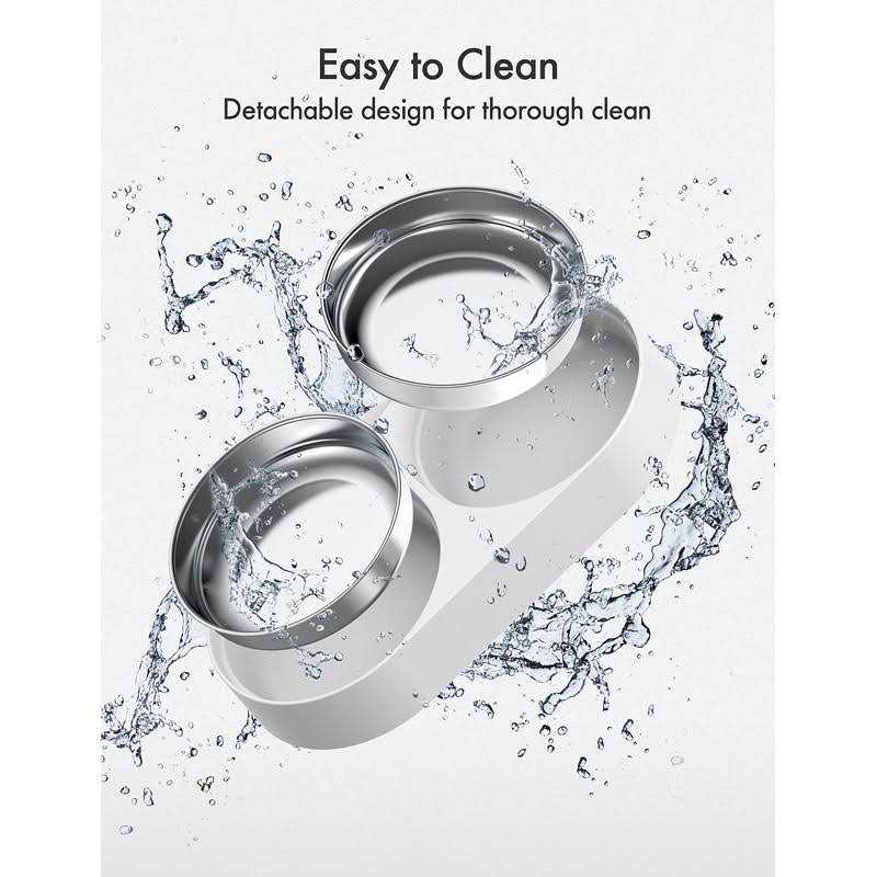 Automatic Pet Food Splitter with Stainless Steel Bowls R176